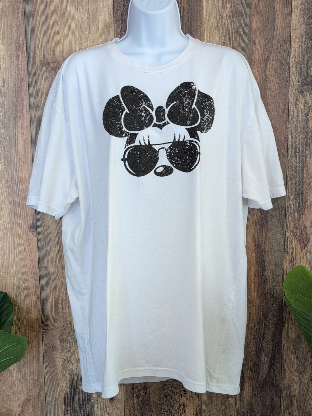 Next Level Apparel White Short Sleeve Tee Black Minnie Bow Graphic XXL W278